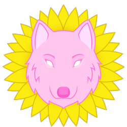 Size: 2001x2001 | Tagged: safe, artist:amgiwolf, oc, oc only, oc:amgi, wolf, cutie mark, cutie mark only, flower, high res, no pony, simple background, sunflower, transparent background