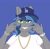 Size: 1104x1073 | Tagged: safe, artist:littlebibbo, oc, oc only, oc:bibbo, pegasus, anthro, baseball cap, blue background, breasts, cap, chains, clothes, female, freckles, grin, hat, lidded eyes, looking at you, los angeles dodgers, mare, meme, pose, shirt, simple background, smiling, solo, watch, wristwatch