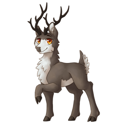 Size: 3000x3000 | Tagged: safe, artist:flaming-trash-can, oc, oc:fir, deer, antlers, chest fluff, high res, simple background, white background