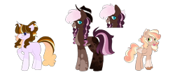 Size: 4096x1800 | Tagged: safe, artist:luc1d-dre4ms, oc, unnamed oc, earth pony, pegasus, pony, unicorn, cowboy hat, ethereal mane, female, hat, mare, offspring, parent:big macintosh, parent:cheese sandwich, parent:pinkie pie, parent:princess luna, parent:sweet biscuit, parent:twilight sparkle, parents:lunamac, parents:pinkiebiscuit, parents:twicheese, simple background, starry mane, tongue out, transparent background, unshorn fetlocks