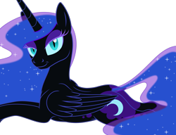 Size: 2382x1830 | Tagged: safe, artist:grypher, nightmare moon, alicorn, pony, g4, bedroom eyes, butt, female, looking at you, lying down, mare, missing accessory, plot, sexy, simple background, solo, stupid sexy nightmare moon, transparent background, vector