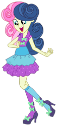 Size: 1092x2418 | Tagged: safe, artist:gmaplay, bon bon, sweetie drops, human, equestria girls, g4, life is a runway, alternate hairstyle, female, simple background, solo, transparent background