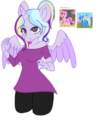 Size: 944x1168 | Tagged: safe, artist:twitter247, edit, screencap, princess cadance, trixie, oc, anthro, g4, female, infidelity, lesbian, magical lesbian spawn, offspring, parent:princess cadance, parent:trixie, parents:tridance, screencap reference, ship:tridance, shipping, simple background, white background