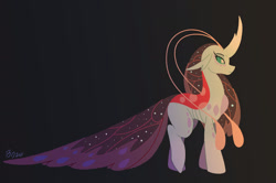 Size: 1920x1272 | Tagged: safe, artist:bearmation, ocellus, changedling, changeling, changeling queen, g4, antennae, changedling queen, female, older, older ocellus, queen ocellus, side view, simple background
