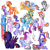 Size: 1000x1000 | Tagged: safe, artist:risswm, applejack, rainbow dash, rarity, earth pony, pegasus, pony, unicorn, g4, accessory swap, alternate timeline, apocalypse dash, blushing, clothes, crystal war timeline, female, lesbian, rainbow dash gets all the mares, ship:appledash, ship:raridash, shipping, spread wings, torn ear, uniform, wings, wonderbolt trainee uniform, wonderbolts uniform