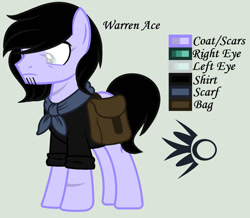 Size: 1280x1116 | Tagged: safe, artist:lominicinfinity, oc, oc only, oc:warren ace, earth pony, pony, bag, male, reference sheet, saddle bag, simple background, solo, stallion