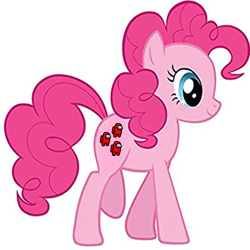 Size: 3070x3070 | Tagged: safe, pinkie pie, earth pony, pony, g4, among us, cutie mark, high res, meme, simple background, solo