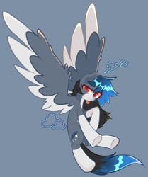 Size: 1000x1199 | Tagged: safe, artist:softpound, oc, oc only, pegasus, pony, flying, looking at you, raspberry, solo, spread wings, tongue out, wings