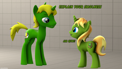 Size: 1920x1080 | Tagged: safe, artist:arcanetesla, oc, oc only, oc:arcane tesla, oc:mysti tesla, pony, unicorn, 3d, brother and sister, duo, female, male, meme, siblings, size difference, tall, twins