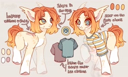 Size: 4096x2466 | Tagged: safe, artist:konejo, oc, oc only, bat pony, pony, clothes, looking at you, reference sheet, scar, shirt, solo, starry eyes, wingding eyes