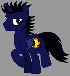 Size: 2998x3223 | Tagged: safe, artist:isrrael120, oc, oc only, oc:astral shine, alicorn, pony, alicorn oc, base used, disappointed, disapproval, gray background, high res, horn, male, ponysona, serious, serious face, simple background, solo, stallion, stallion oc, unamused, wings
