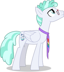 Size: 9080x10290 | Tagged: safe, artist:starcollider, feather flatterfly, pegasus, pony, g4, the summer sun setback, .svg available, absurd resolution, glasses, looking up, male, necktie, show accurate, simple background, solo, stallion, transparent background, vector