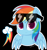 Size: 1358x1458 | Tagged: safe, artist:laylaelvy278, rainbow dash, pegasus, pony, g4, black background, bust, cute, cutie mark, dashabetes, female, mare, portrait, signature, simple background, smiling, solo, sunglasses, white outline