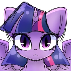 Size: 768x768 | Tagged: safe, artist:namaenonaipony, twilight sparkle, alicorn, pony, g4, female, looking at you, mare, serious, serious face, solo, twilight sparkle (alicorn)