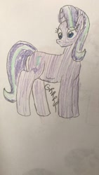 Size: 1080x1920 | Tagged: safe, artist:powerpup97, starlight glimmer, pony, unicorn, g4, embarrassed, hunger, hungry, looking at belly, sketch, starving, stomach growl, stomach noise, traditional art
