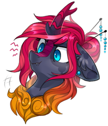 Size: 727x842 | Tagged: safe, artist:trickate, oc, oc only, oc:obsidia flame, kirin, rcf community, female, mare, simple background, solo, transparent background