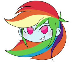 Size: 740x640 | Tagged: safe, artist:batipin, part of a set, rainbow dash, equestria girls, g4, blushing, head only, looking at you, simple background, solo, transparent background