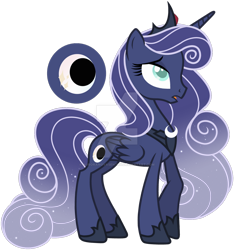 Size: 1280x1369 | Tagged: safe, artist:auroranovasentry, oc, oc only, oc:moonlight sonata, alicorn, pony, female, mare, offspring, parent:king sombra, parent:princess luna, parents:lumbra, simple background, solo, transparent background