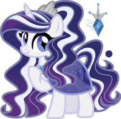 Size: 522x514 | Tagged: safe, artist:yukkimo, oc, oc only, oc:royal jem, pony, unicorn, female, magical lesbian spawn, mare, offspring, parent:nightmare rarity, parent:rarity, parent:twilight sparkle, parents:rarilight, simple background, solo, transparent background