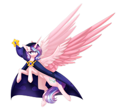 Size: 2622x2328 | Tagged: safe, artist:honeybbear, oc, oc only, oc:lullaby star, alicorn, pony, alicorn oc, female, high res, horn, mare, simple background, solo, transparent background, two toned wings, wings