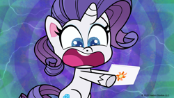 Size: 1920x1080 | Tagged: safe, screencap, rarity, pony, unicorn, g4.5, my little pony: pony life, official, the shows must go on, spoiler:pony life s02e22, female, mare, solo, tablet