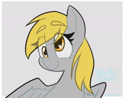 Size: 2048x1616 | Tagged: safe, artist:pseudoartist_, derpy hooves, pegasus, pony, g4, bust, cute, derpabetes, eye clipping through hair, eyebrows, eyebrows visible through hair, female, heart eyes, mare, portrait, solo, wingding eyes