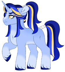 Size: 1024x1146 | Tagged: safe, artist:hauntedphantom, oc, oc only, pony, unicorn, crack ship offspring, magical gay spawn, offspring, parent:hoo'far, parent:shining armor, ponytail, simple background, solo, tail wrap, transparent background, unshorn fetlocks