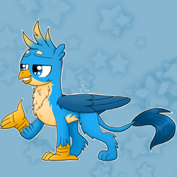 Size: 900x900 | Tagged: safe, artist:splashofsweet, gallus, griffon, g4, chest fluff, heart eyes, male, solo, wingding eyes