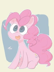 Size: 1558x2048 | Tagged: safe, artist:noupu, pinkie pie, earth pony, pony, g4, cute, diapinkes, female, mare, sitting, solo