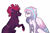 Size: 4431x2928 | Tagged: safe, artist:venommocity, princess flurry heart, tempest shadow, pony, g4, older, scar, simple background, white background