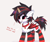 Size: 2137x1812 | Tagged: safe, artist:jfrxd, oc, oc only, oc:jfrxd, bat pony, pony, bat pony oc, clothes, collar, fake horn, socks, solo, striped socks, toilet paper roll, toilet paper roll horn