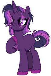 Size: 1148x1716 | Tagged: safe, artist:princess-kitsune-tsu, oc, oc only, pony, unicorn, base used, female, magical lesbian spawn, mare, offspring, parent:tempest shadow, parent:twilight sparkle, parents:tempestlight, simple background, solo, transparent background