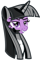 Size: 2135x3237 | Tagged: safe, alternate version, artist:severity-gray, twilight sparkle, alicorn, pony, g4, crossover, female, grin, high res, latex, latex suit, living latex, living suit, male, mare, marvel, she-venom, shiny, simple background, smiling, solo, spider-man, symbiote, teeth, transparent background, twilight sparkle (alicorn), venom, venom twilight