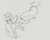 Size: 1737x1398 | Tagged: safe, artist:slowpoke, artist:slowpokest, applejack, earth pony, pony, g4, bucking, butt, dock, looking back, mouth hold, plot, sketch, smiling, solo, straw, tail, underhoof, wip