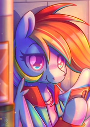 Size: 2480x3508 | Tagged: safe, artist:wavecipher, rainbow dash, pegasus, pony, g4, candy, cellphone, clothes, food, high res, hoof hold, lollipop, mouth hold, phone, smartphone, solo