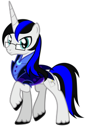 Size: 3745x5608 | Tagged: safe, artist:severity-gray, oc, oc only, oc:jackie trades, pony, unicorn, alternate timeline, clothes, looking at you, male, nightmare takeover timeline, simple background, solo, stallion, transparent background, uniform