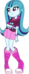 Size: 293x748 | Tagged: safe, artist:kimberlythehedgie, edit, vector edit, sonata dusk, equestria girls, g4, my little pony equestria girls: rainbow rocks, alternate hairstyle, boots, clothes, cute, female, gem, loose hair, miniskirt, shoes, simple background, siren gem, skirt, smiling, socks, solo, sonatabetes, transparent background, vector