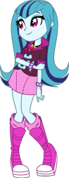 Size: 293x748 | Tagged: safe, artist:kimberlythehedgie, edit, vector edit, sonata dusk, equestria girls, g4, my little pony equestria girls: rainbow rocks, alternate hairstyle, boots, clothes, cute, female, gem, loose hair, miniskirt, shoes, simple background, siren gem, skinny, skirt, smiling, socks, solo, sonatabetes, thin, transparent background, vector