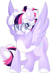 Size: 1755x2517 | Tagged: safe, artist:cinnamontee, oc, oc only, oc:mystic mysteries, alicorn, pony, female, glasses, mare, simple background, solo, transparent background