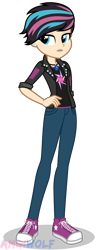 Size: 1316x3141 | Tagged: safe, artist:amgiwolf, oc, oc only, oc:yumiko nya, equestria girls, g4, clothes, converse, female, hand on hip, pants, shoes, simple background, solo, transparent background