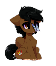 Size: 2500x2930 | Tagged: safe, artist:xsatanielx, oc, oc only, butterfly, pegasus, pony, high res, simple background, solo, transparent background