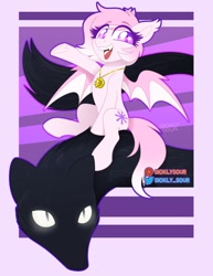 Size: 976x1262 | Tagged: safe, artist:sickly-sour, oc, oc only, bat pony, fangs, female, mare