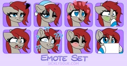 Size: 2190x1128 | Tagged: safe, artist:sickly-sour, oc, oc only, oc:ponepony, emotes