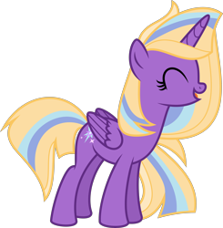 Size: 4000x4082 | Tagged: safe, artist:melisareb, oc, oc only, oc:shooting star sentry, alicorn, pony, absurd resolution, eyes closed, female, inkscape, mare, simple background, solo, transparent background, vector
