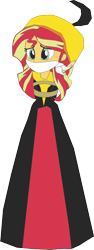 Size: 400x1068 | Tagged: safe, artist:caido58, sunset shimmer, equestria girls, g4, 1000 hours in ms paint, arm behind back, bondage, bound and gagged, cloth gag, gag, simple background, solo, tied up, transparent background