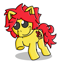 Size: 1005x1072 | Tagged: safe, artist:lowfrantico, earth pony, pony, colt, fireman (character), jerma985, male, ponified, simple background, solo, white background