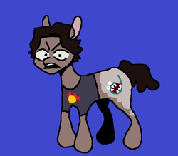 Size: 616x540 | Tagged: safe, artist:cottagerammy, oc, oc only, earth pony, pony, colt, jerma985, looking at you, male, ponified, simple background, solo