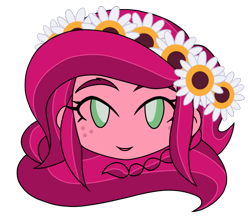 Size: 740x640 | Tagged: safe, artist:batipin, part of a set, gloriosa daisy, equestria girls, g4, head only, simple background, solo, transparent background