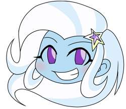 Size: 740x640 | Tagged: safe, artist:batipin, part of a set, trixie, equestria girls, g4, head only, simple background, smiling, solo, transparent background