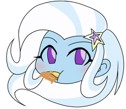 Size: 740x640 | Tagged: safe, alternate version, artist:batipin, part of a set, trixie, equestria girls, g4, crackers, food, head only, peanut butter, peanut butter crackers, simple background, solo, that human sure does love peanut butter crackers, transparent background